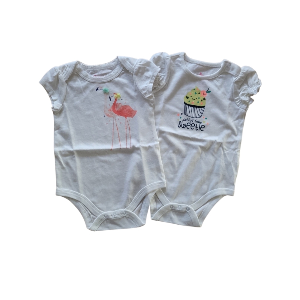 Circo Cute Baby Onesies Set with Flamingo and Cupcake - 6-9M